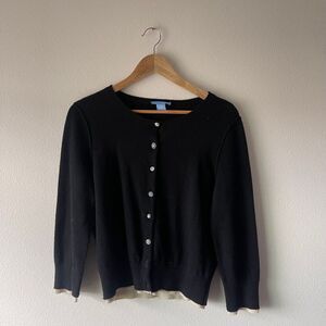 White and Warren Cashmere Jewel-Button Cardigan‎ Sweater